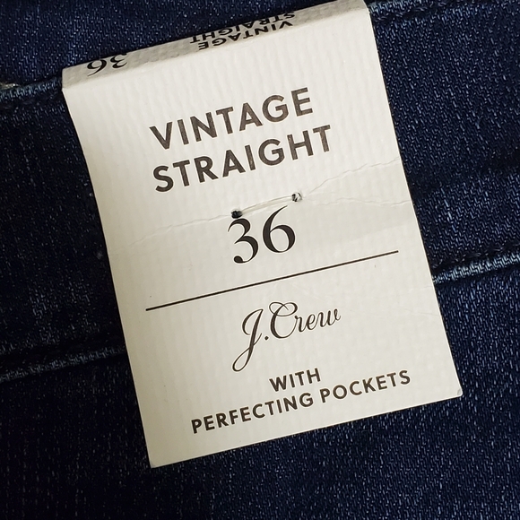 J Crew Vintage Straight Leg Jeans With Velvet Stripe Denim 36 Women - Picture 7 of 11
